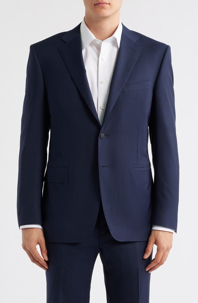 Canali Siena Regular Fit Navy Glen Check Suit, Alternate, color, Navy