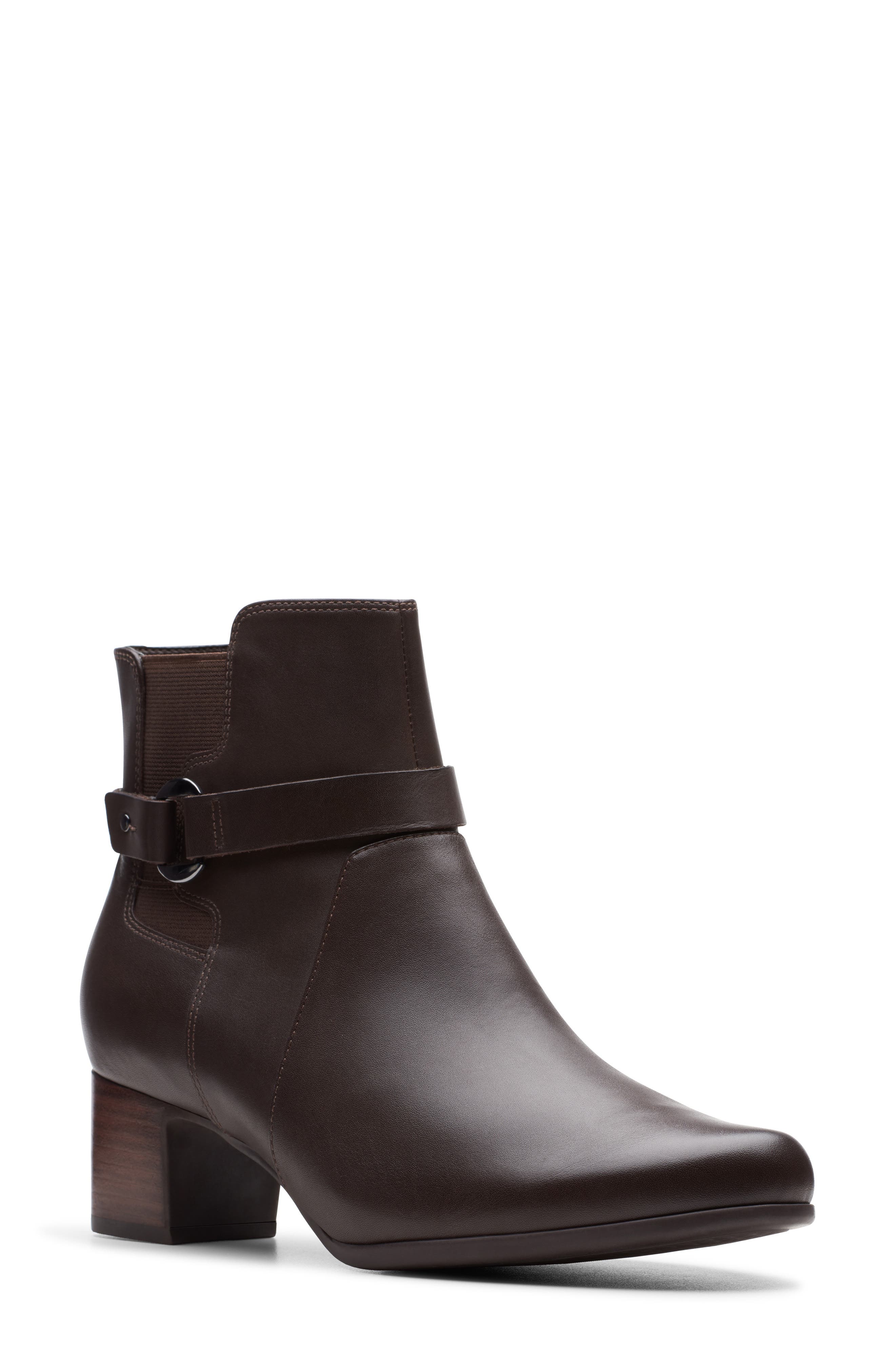 Un Damson Mid Bootie, Main, color, BROWN LEATHER