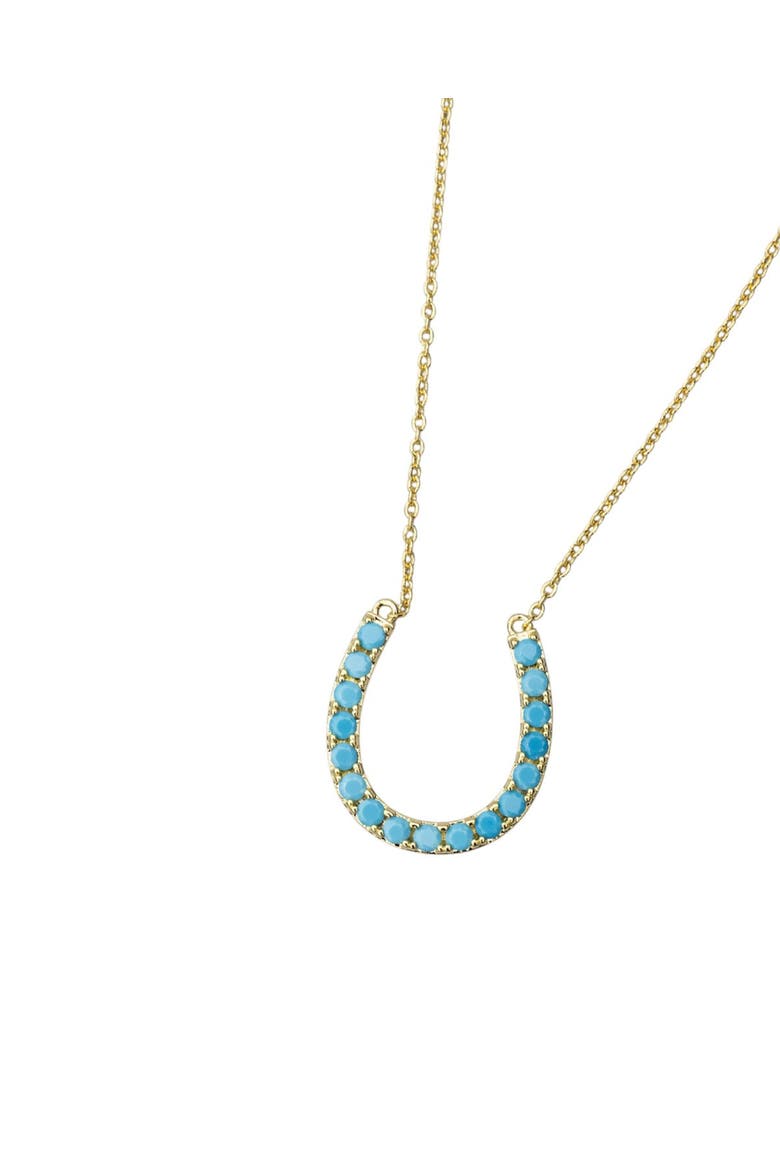 Lucky Turquoise Horseshoe Necklace, Alternate, color, Turquoise/Aqua