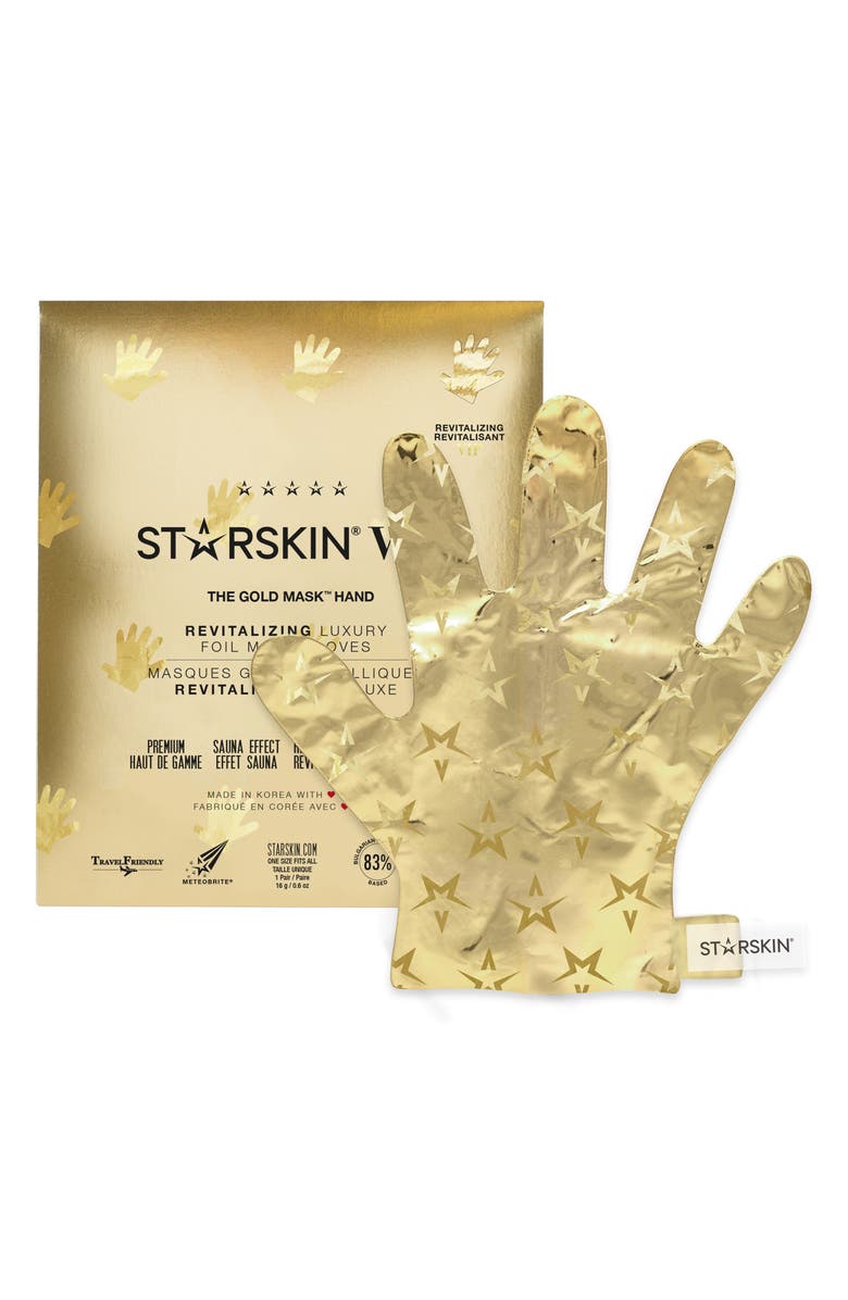 Starskin <sup>®</sup> The Gold Mask Hand VIP Foil Mask Gloves, Main, color, 