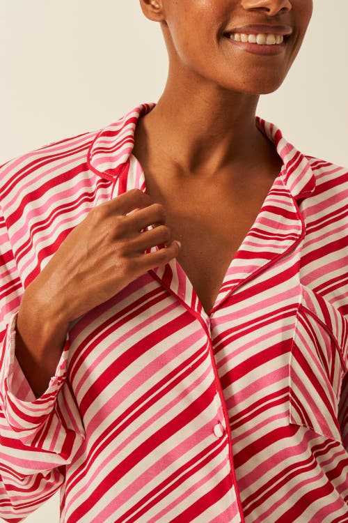 Stripe & Stare Long Pyjama Set In Multi