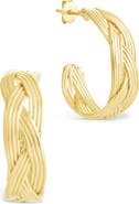 Sterling Forever Janet Ribbed Hoop Earrings