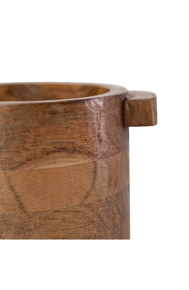 Foreside Home and Garden 3.25" x 4" Benson Rustic Acacia Wood Small Decorative Pinch Bowl Dish, Alternate, color, Brown