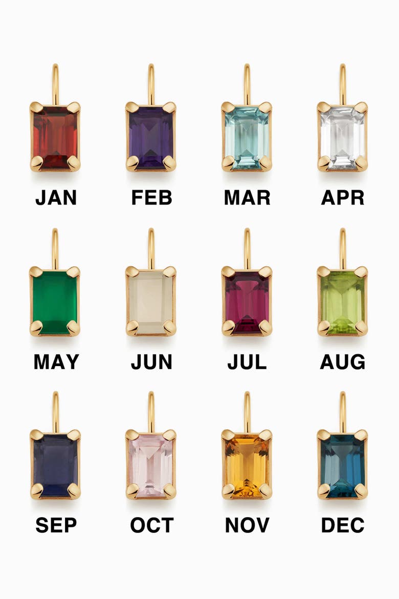 14K Gold Date Me Birthstone Pendant Charm, Alternate, color, White Topaz - April