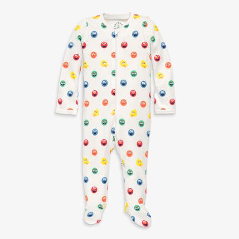 Baby Organic Sesame Street Friends Zip Footie