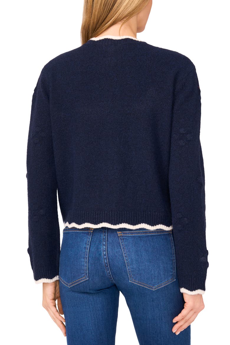 Scallop Edge Cardigan, Alternate, color, CLASSIC NAVY
