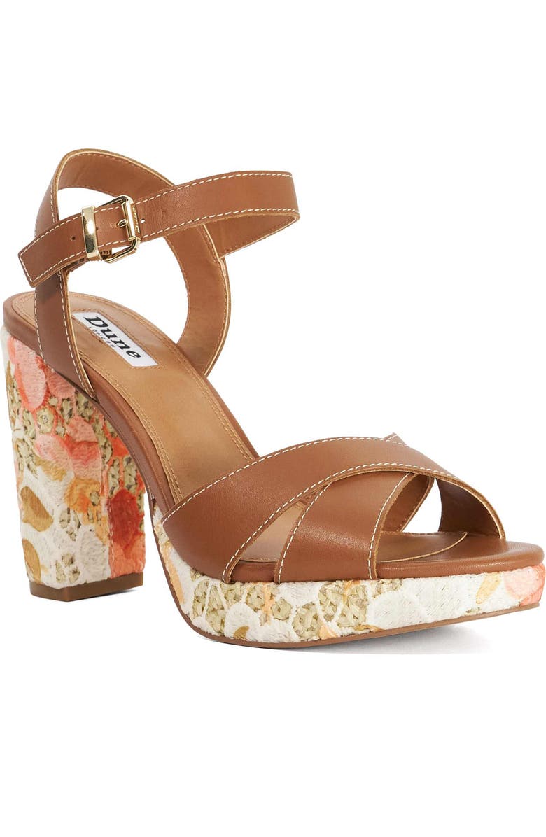 Dune London Monique Ankle Strap Platform Sandal, Main, color, Tan