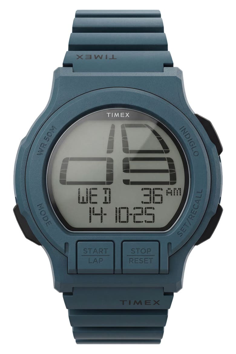 Retroware Digital Resin Strap Watch, 46mm, Main, color, BLUE