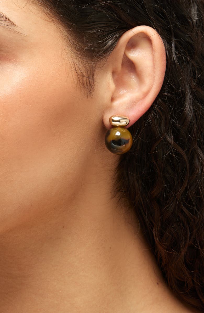 Shashi Alice Tortoiseshell Stud Earrings, Alternate, color, Tortoise