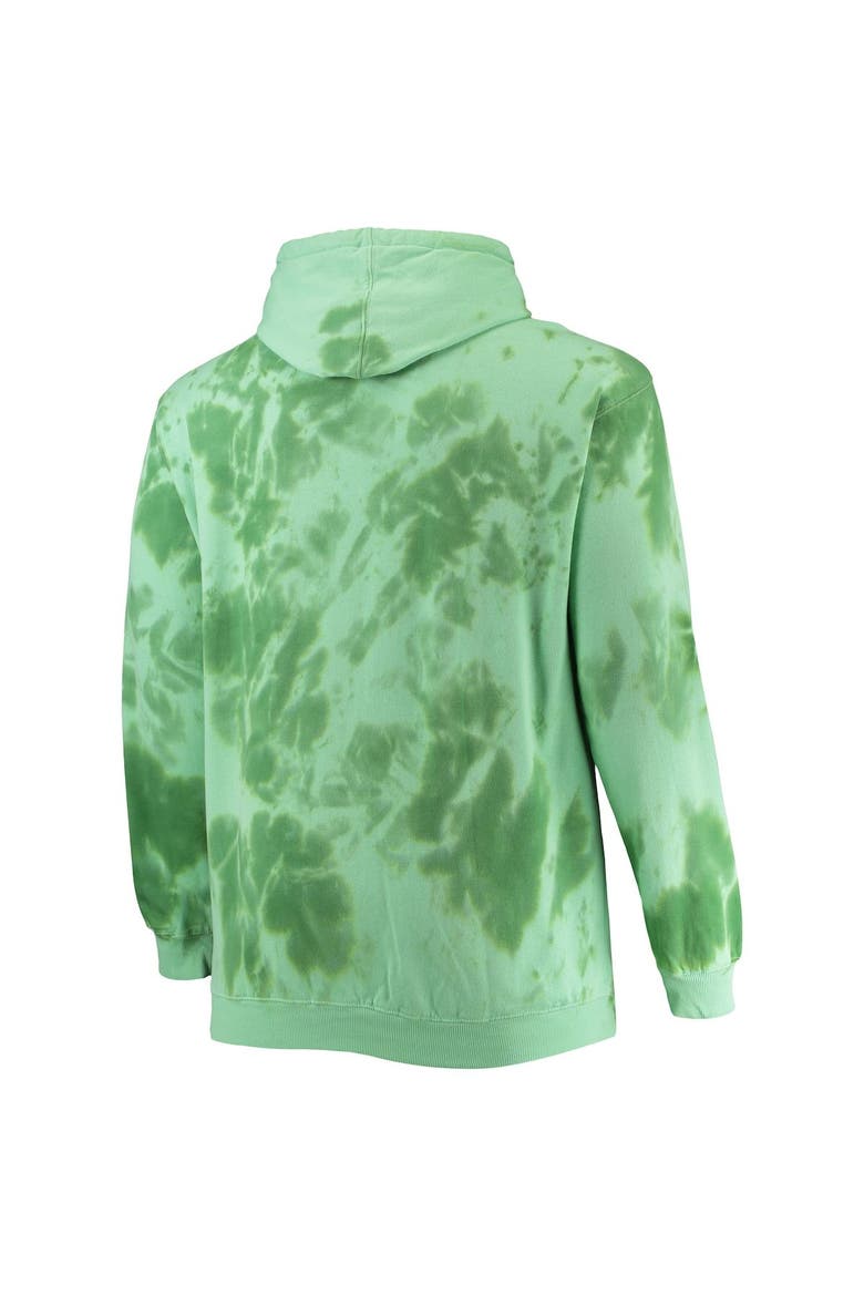 Men's Fanatics Branded Kelly Green Boston Celtics Big & Tall Wordmark Cloud Dye Pullover Hoodie, Alternate, color, Kelly Green
