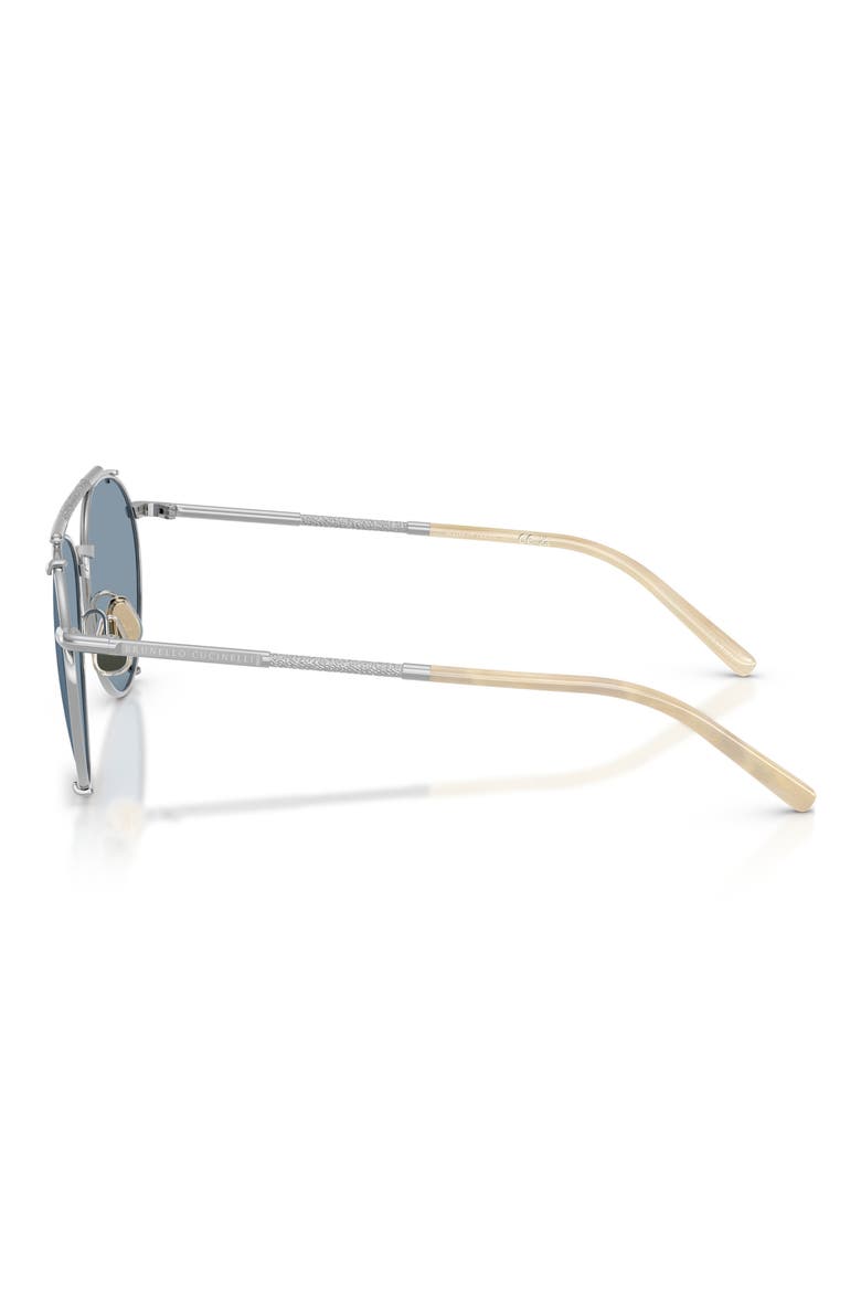 56mm Pilot Sunglasses, Alternate, color, SILVER / OCEAN
