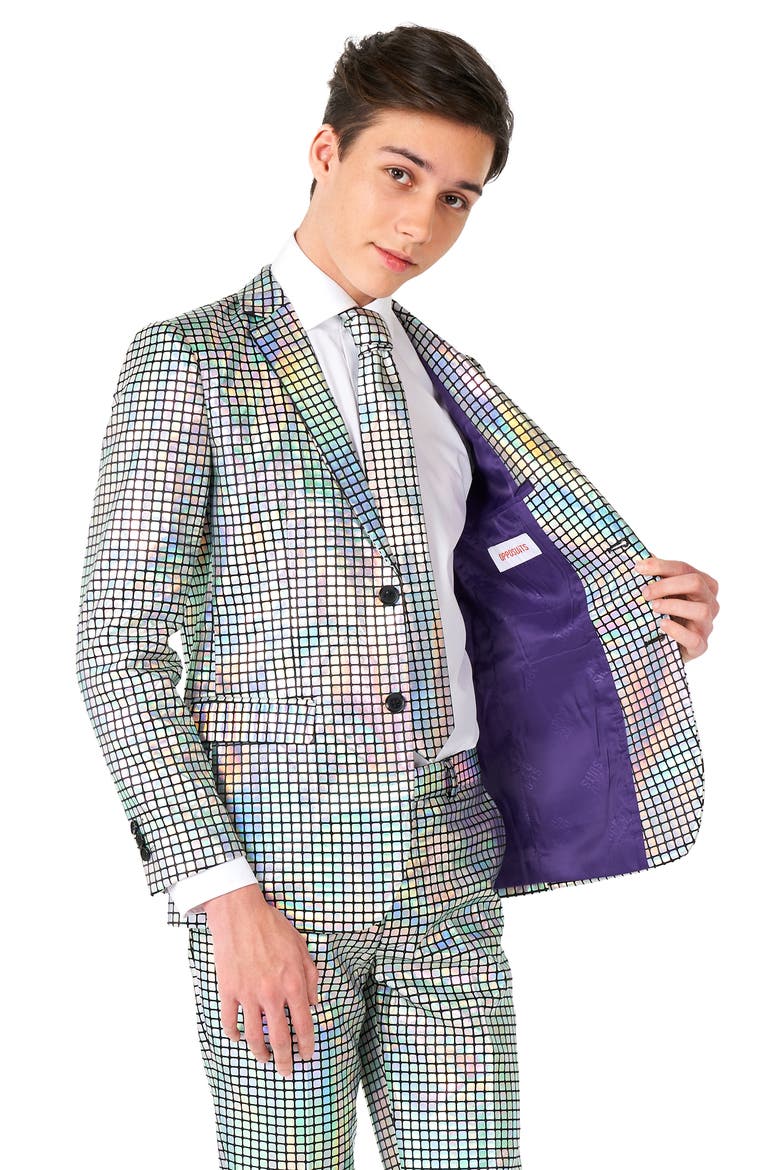 Kids' Mirror Patch Two-Piece Suit & Tie, Alternate, color, MISCELLANEOUS