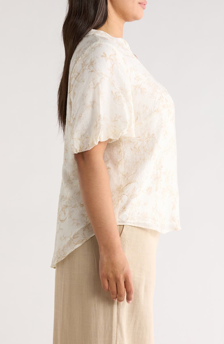 Vince Camuto Puff Sleeve Top, Alternate, color, Camel