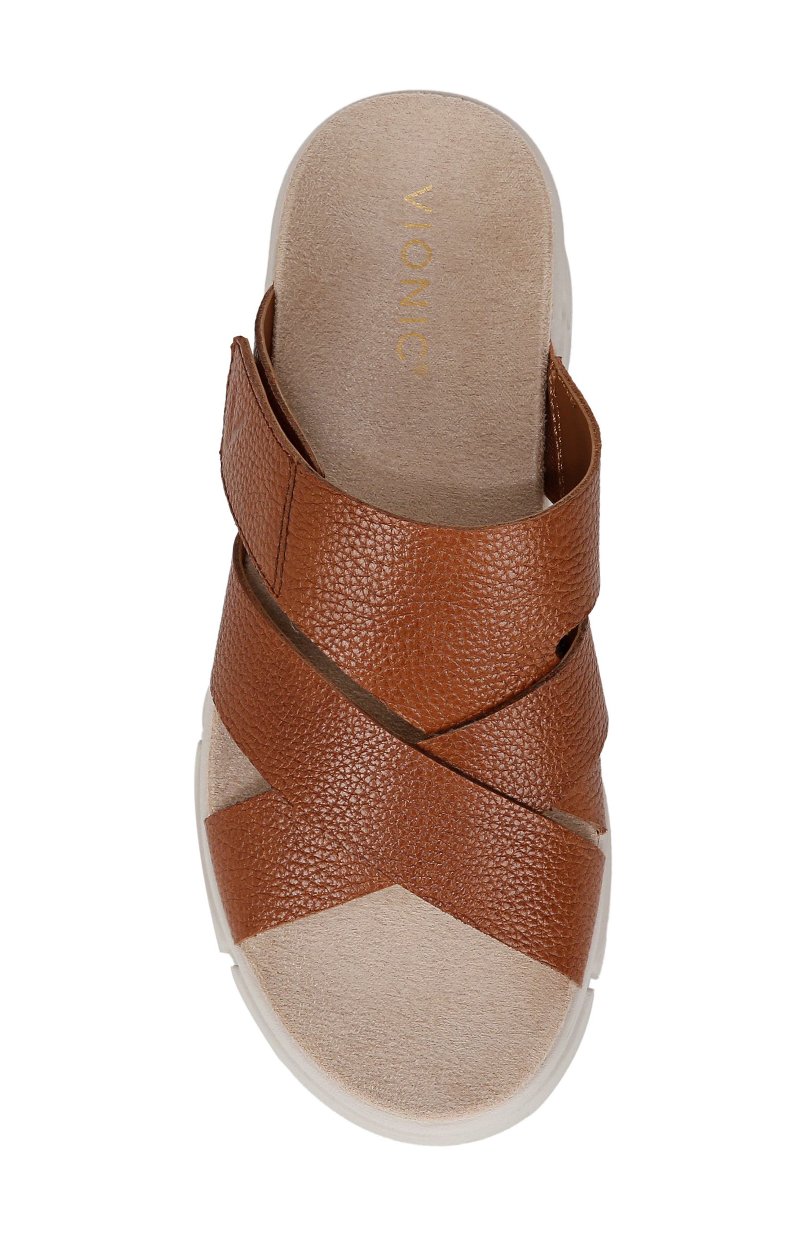 Uptown Sunset Slide Sandal, Alternate, color, TAN LEATHER