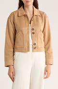 Ellen Tracy Crop Faux Suede Jacket