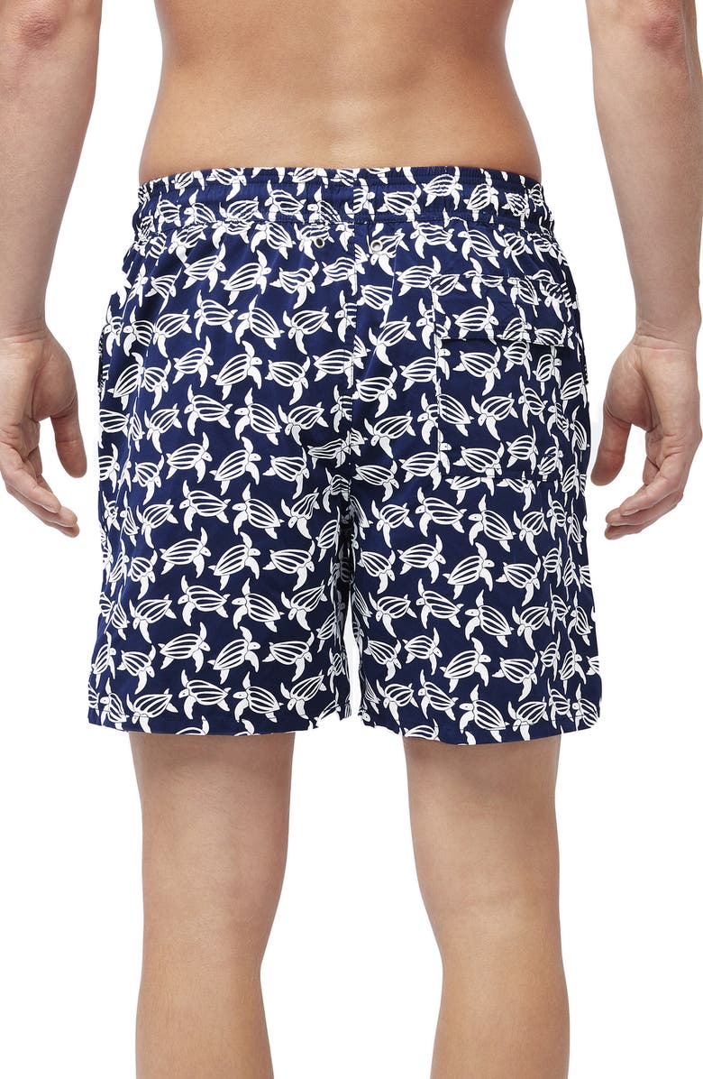 Tom & Teddy Turtle Print Swim Trunks, Alternate, color, 