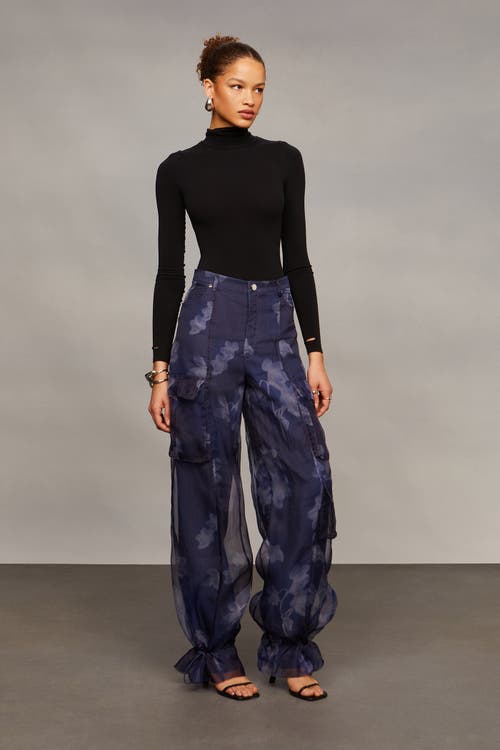 Amur Bridgette Organza Cargo Pants In Black