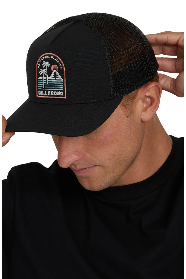 Adiv Logo Patch Trucker Hat, Alternate, color, BLACK