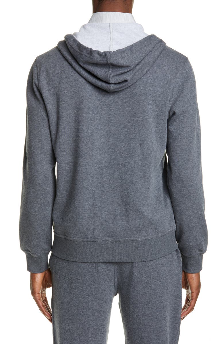 Brunello Cucinelli Leisure Hooded Cotton Blend Sweatshirt, Alternate, color, 