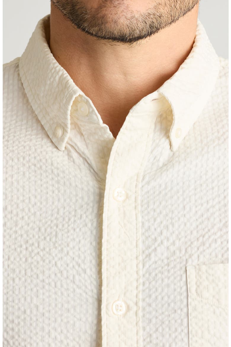 Everyday Slim Fit Cotton Seersucker Button-Down Shirt, Alternate, color, COCONUT MILK