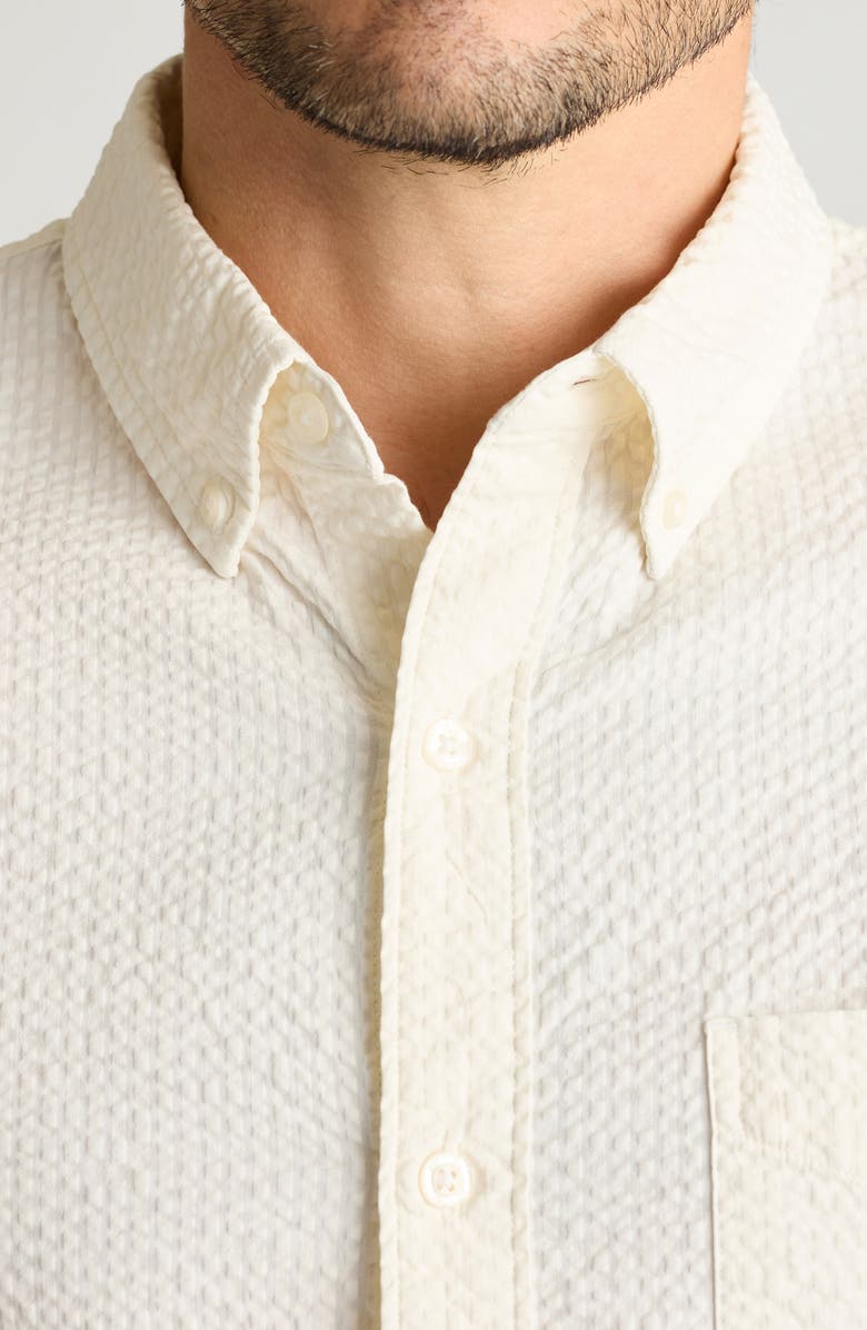 Bonobos Everyday Slim Fit Cotton Seersucker Button-Down Shirt, Alternate, color, Coconut Milk