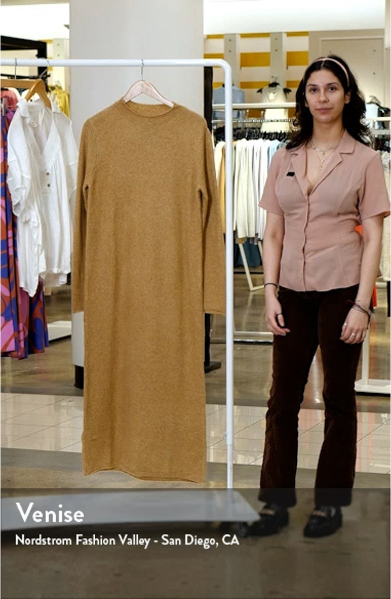 Perkins Funnel Neck Long Sleeve Sweater Dress, sales video thumbnail