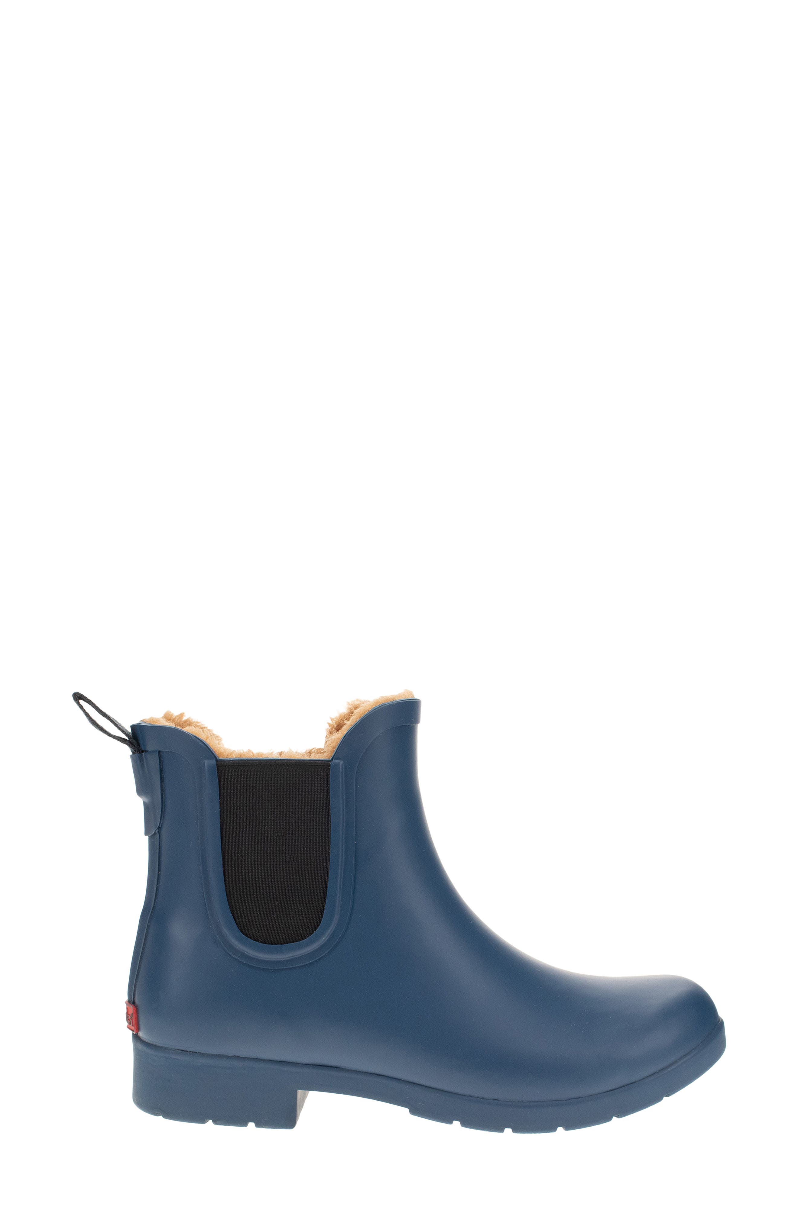 Delridge Faux Fur Chelsea Boot, Alternate, color, NAVY