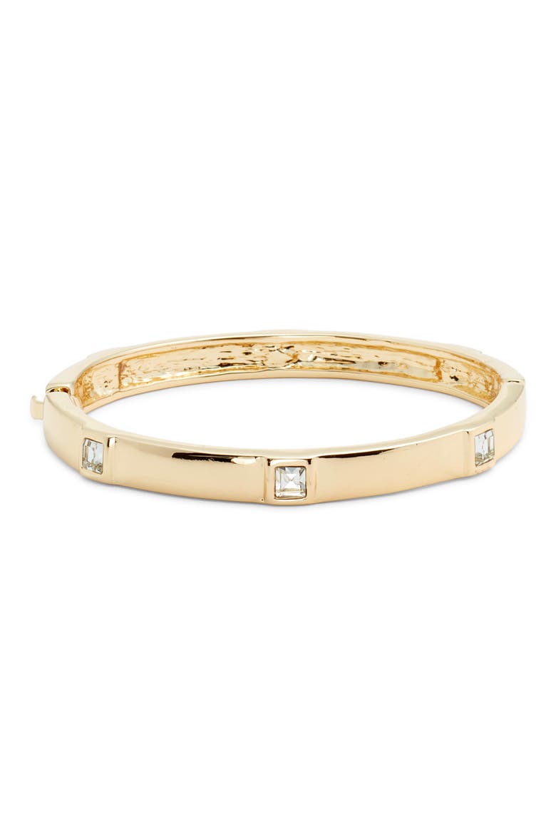Crystal Accent Bangle, Main, color, CLEAR- GOLD