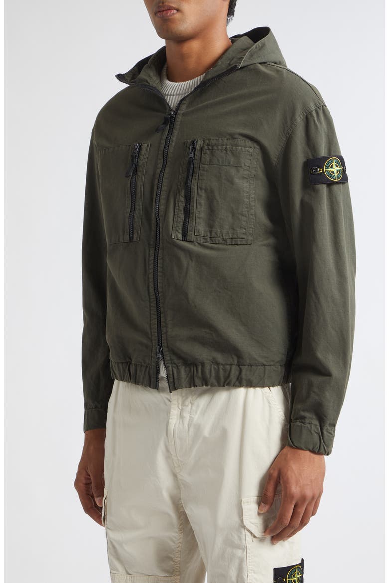 Hooded Organic Cotton Ripstop Jacket, Alternate, color, V0078 COAL GREY