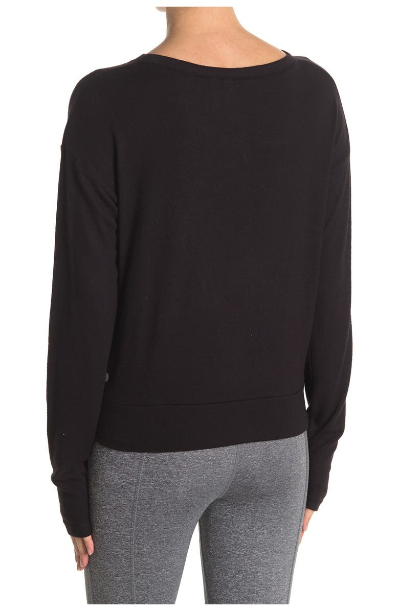 Z by Zella Crescent Long Sleeve Twisted Hem T-Shirt, Alternate, color, 