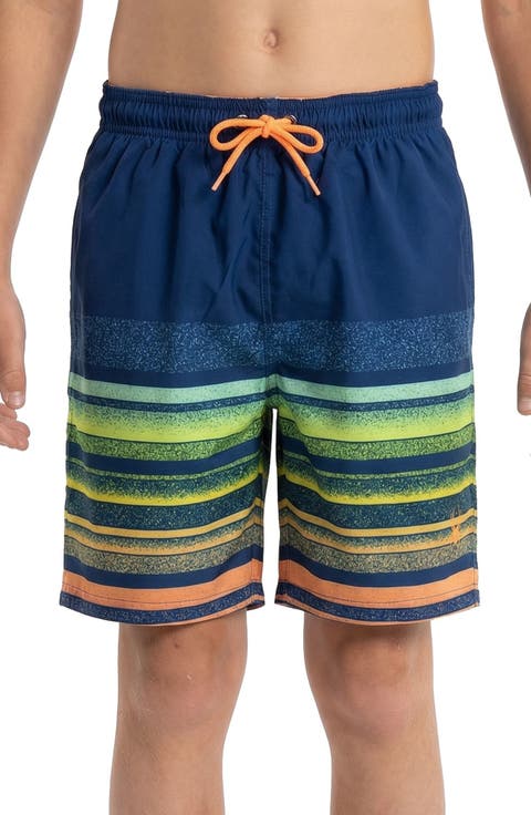 Kids' Stippled Stripe Volley Swim Trunks (Big Kid)