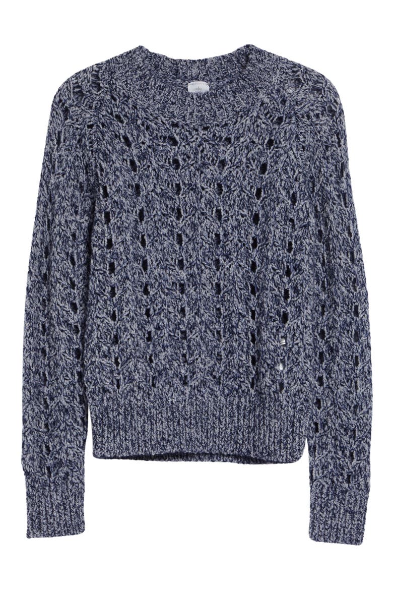 Open Stitch Wool Blend Sweater, Alternate, color, 11 BLUE