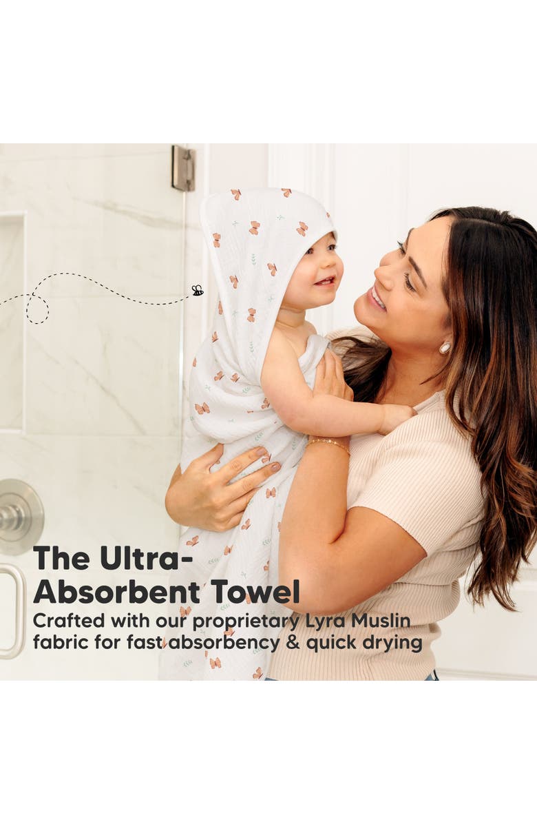 KeaBabies Lyra Muslin Hooded Towel, Alternate, color, Monarch