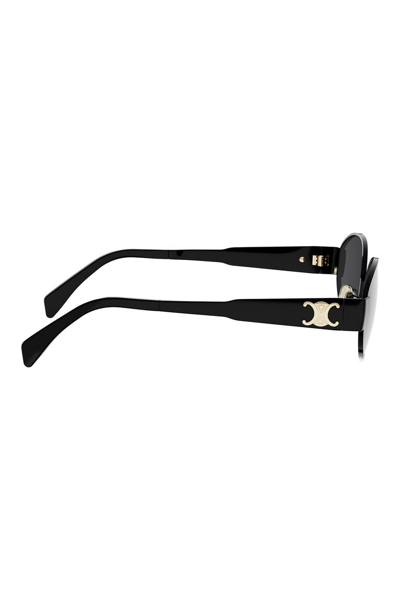 Triomphe 54mm Oval Sunglasses, Alternate, color, SHINY BLACK / SMOKE