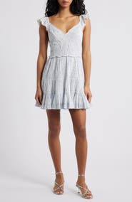 LoveShackFancy Presline Lace & Ruffle Minidress