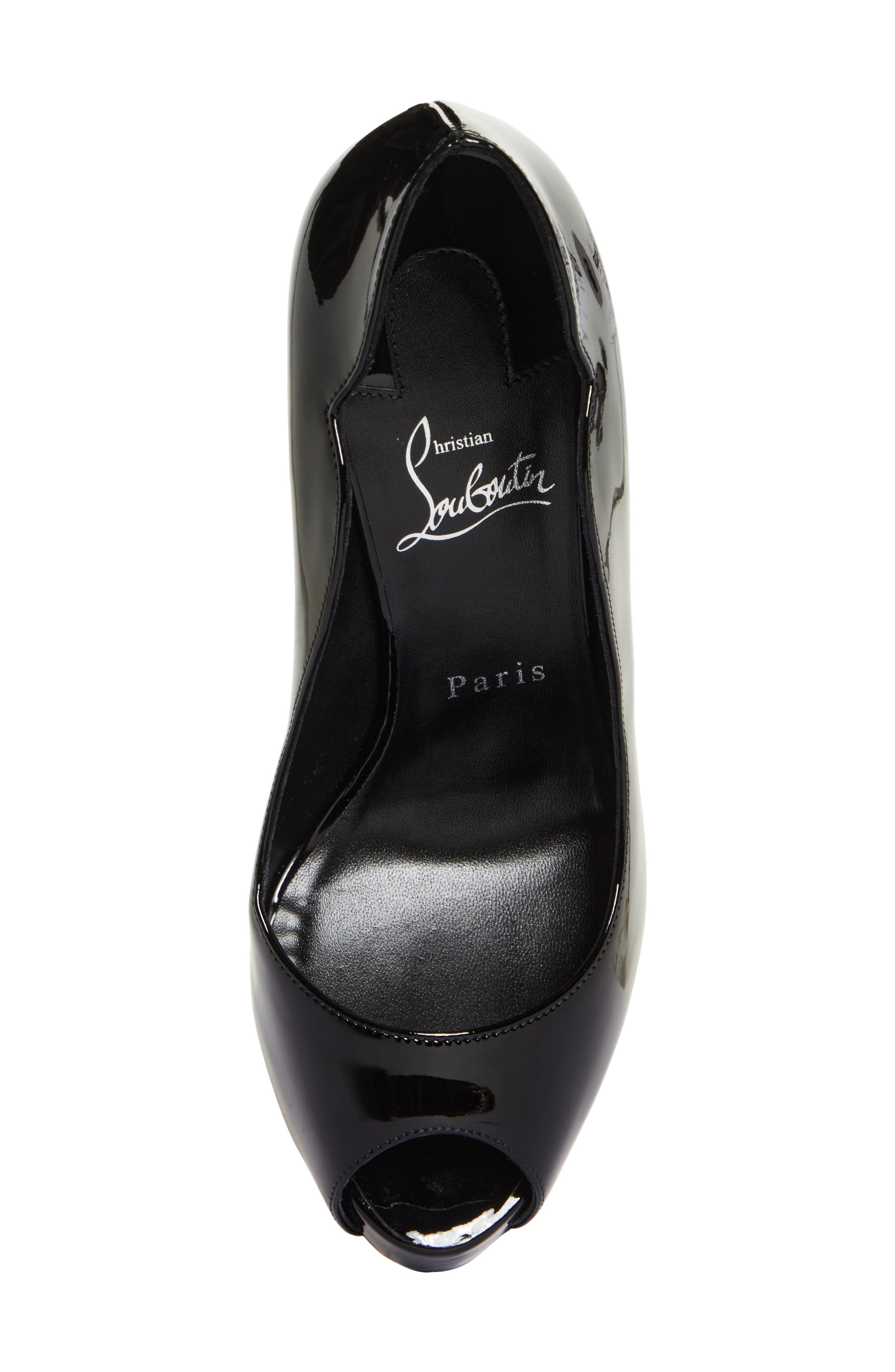 Christian Louboutin Hot Chick Alta Peep Toe Slingback Pump, Alternate, color, Black