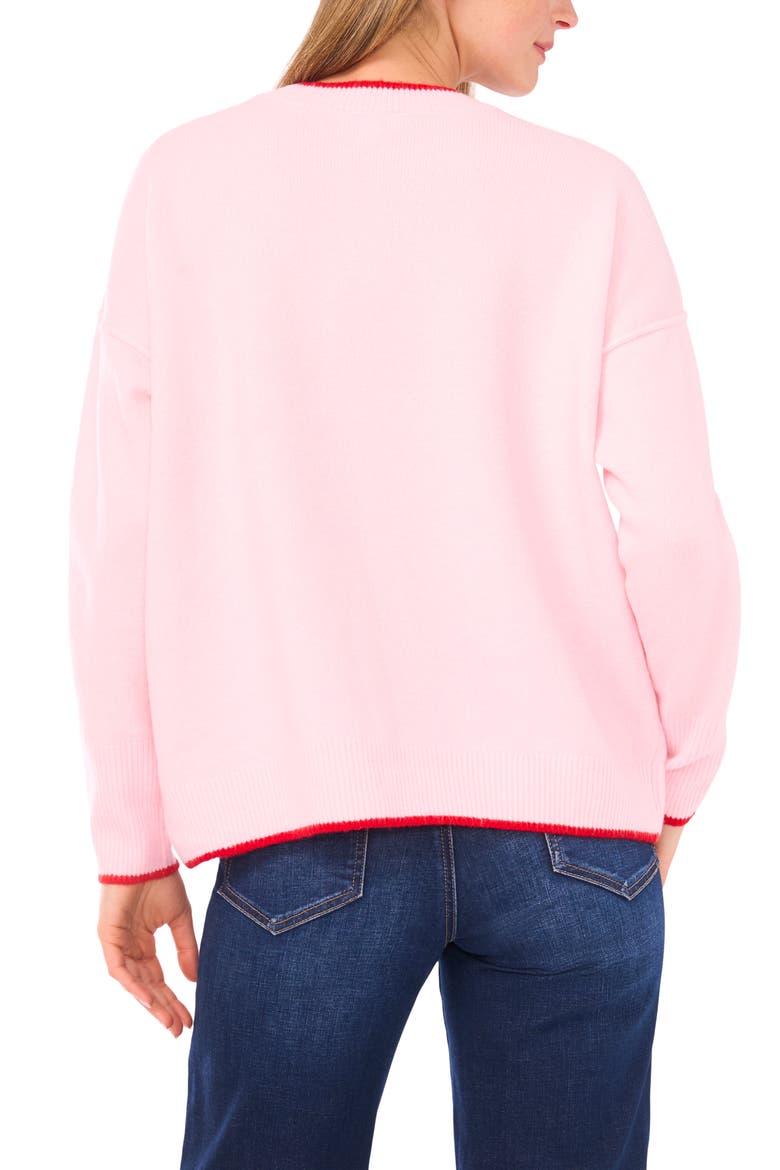 Heart Graphic Sweater, Alternate, color, PINK HORIZON