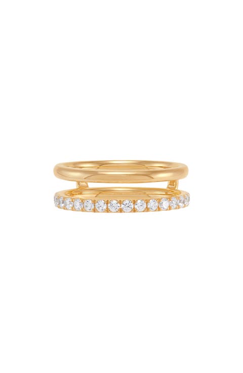 14K Yellow Gold Lab Grown Diamond Double Band Ring