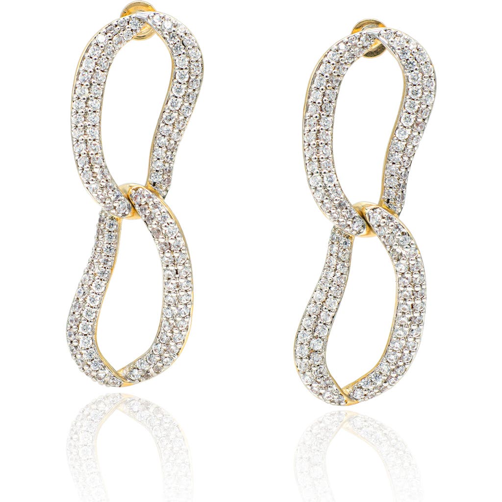 Classicharms Women's Infinity Gold Pavé Diamond Ovate Loop Hoop Earrings In Gold