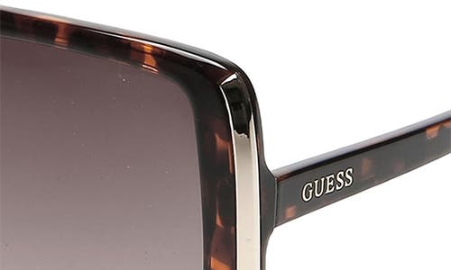 Guess 58mm Butterfly Square Gradient Sunglasses In Brown