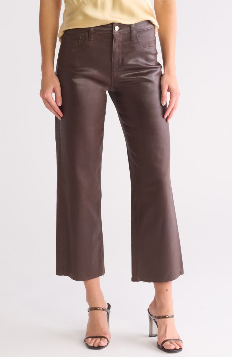 L'AGENCE Wanda Raw Hem Crop Jeans, Main, color, Espresso C