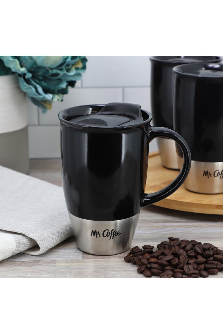 4 Piece 15 Ounce  Travel Mug Set, Alternate, color, Black