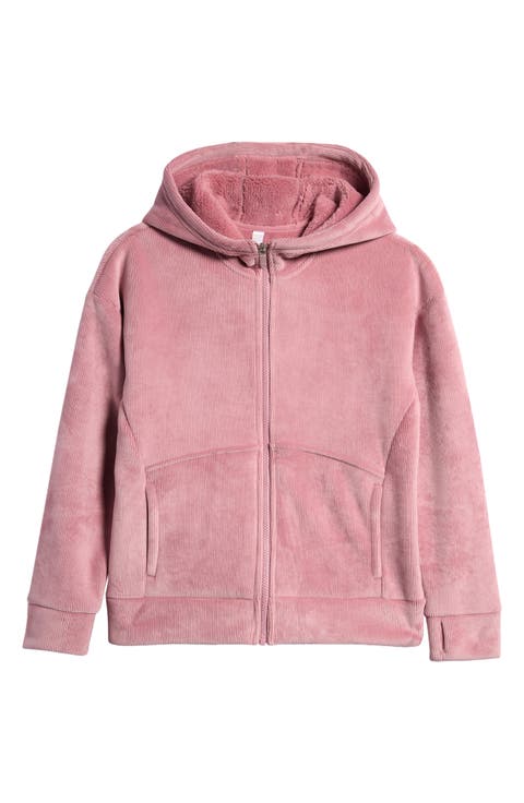 Kids' Velour Lined Rib Zip Hoodie (Little Kid & Big Kid)