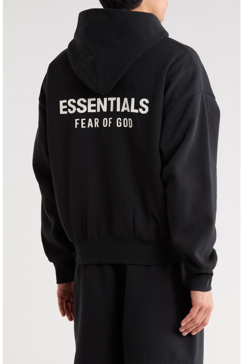 Classic Fit Fleece Zip Hoodie, Main, color, VINTAGE BLACK/ WHITE