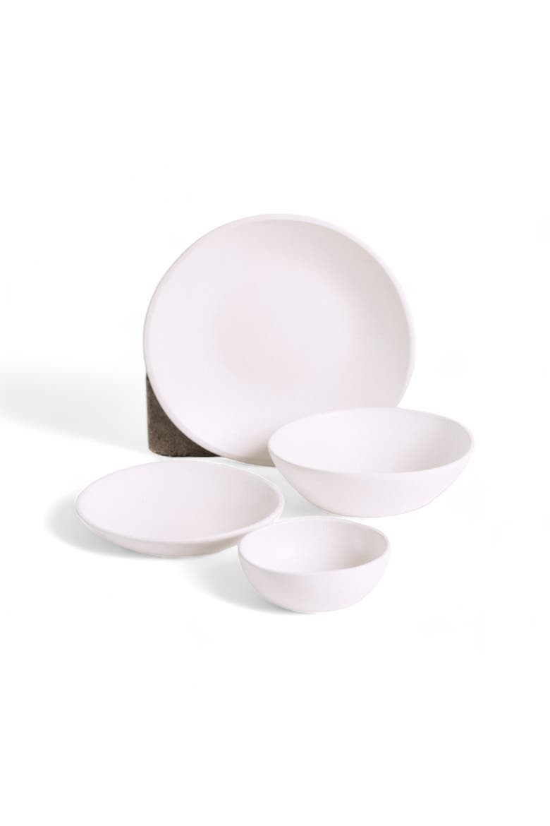 Organic Shaped Dinnerware Dadasi, Set of 16, Main, color, Matte White