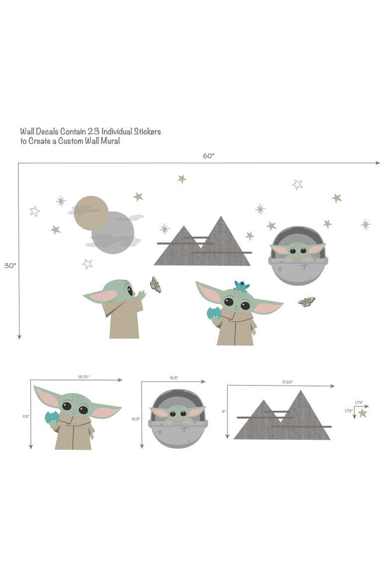 Star Wars The Mandalorian The Child/Baby Yoda Wall Decals, Alternate, color, Taupe