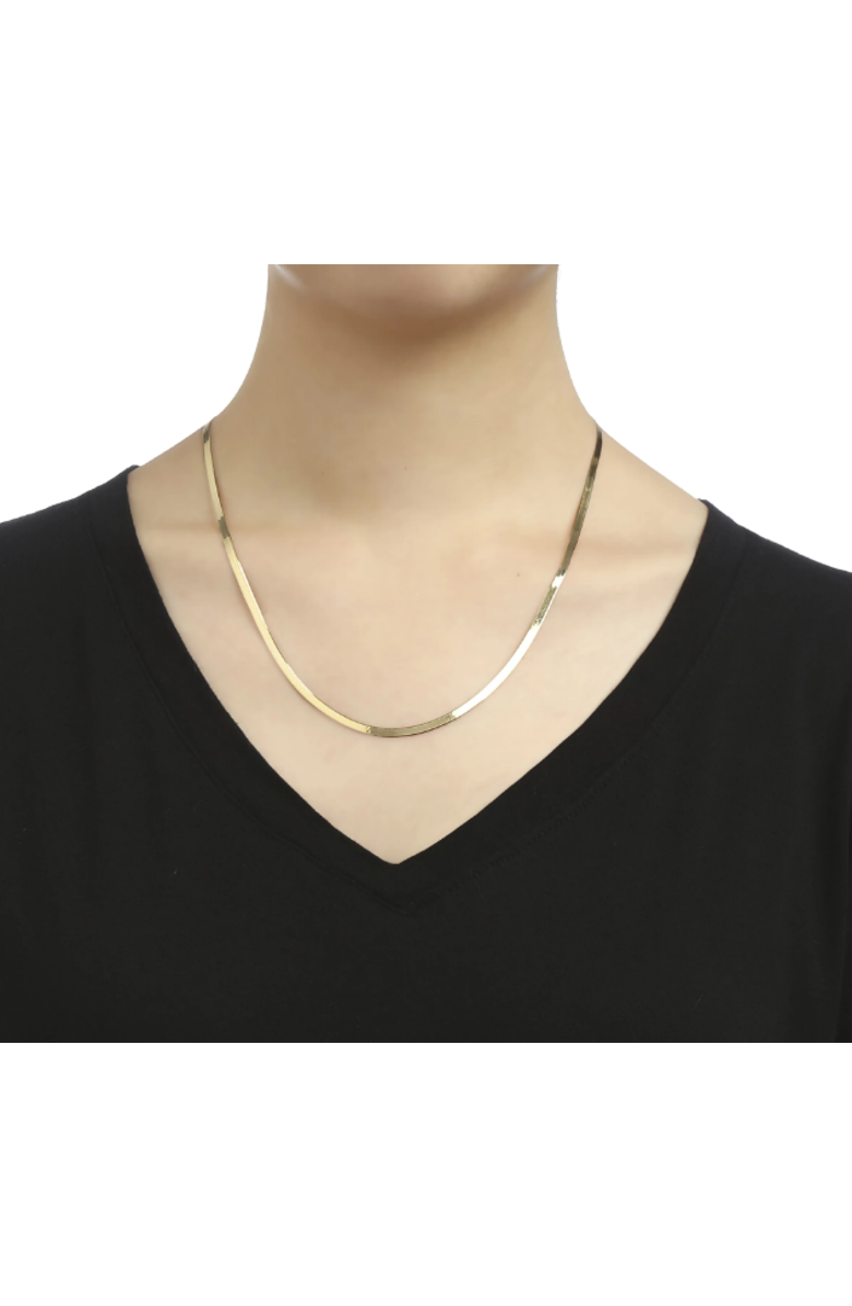 Donatello Gian Gold-Tone Sterling Silver Herringbone Necklace, Alternate, color, Yellow