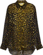 FERRAGAMO Devoré Silk Blend Georgette Button-Up Shirt