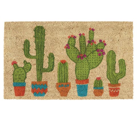 Summer Coir Doormat, Non-Slip PVC Backing