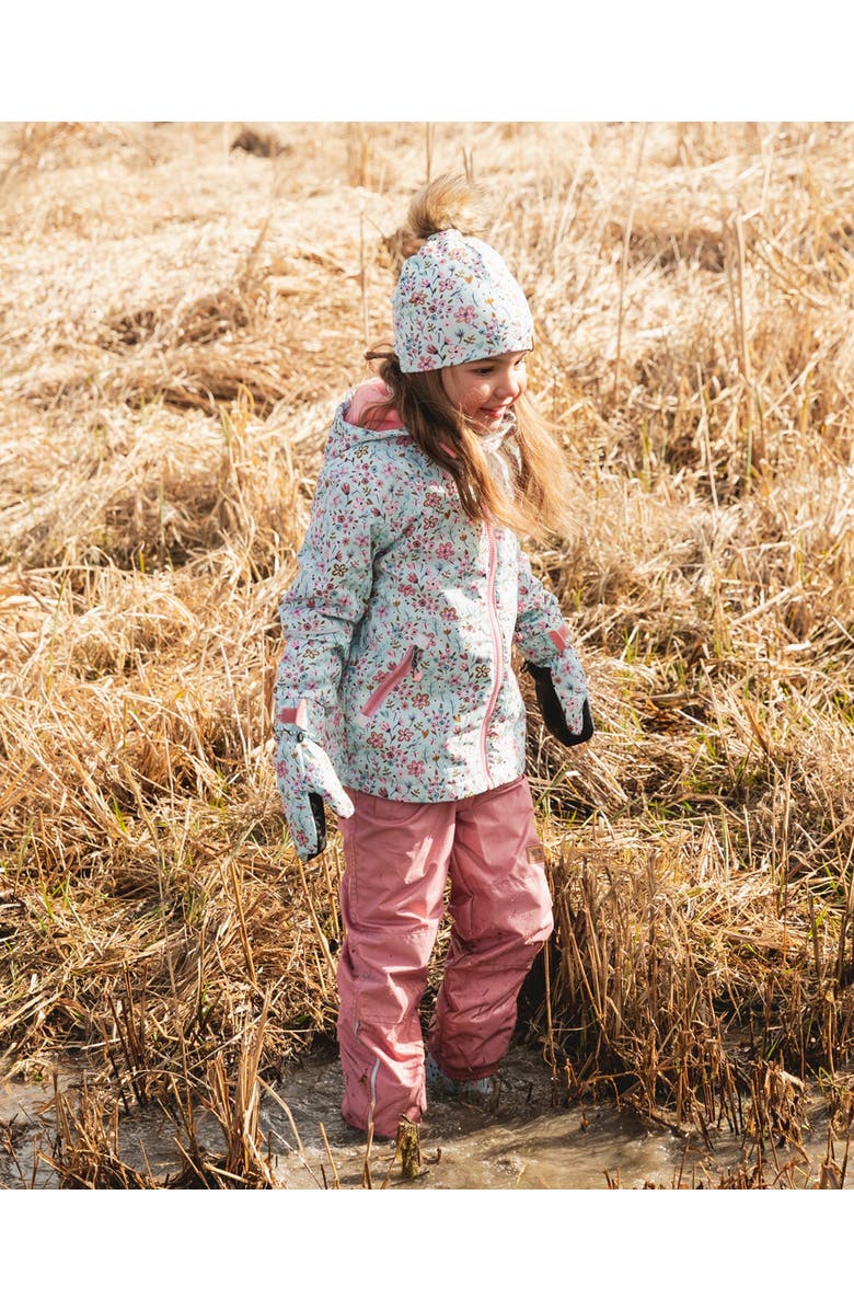 Deux par Deux Two-Piece Mid-Season Mini Flower Print Outerwear Set, Alternate, color, Blue Mini Flower Print